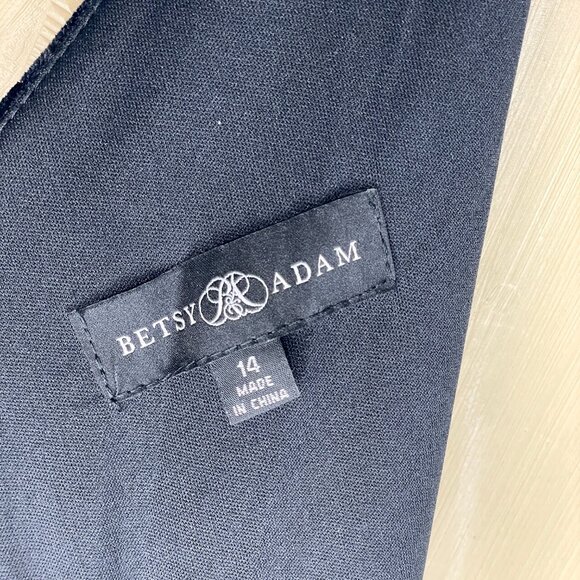 Betsy & Adam Long Velvet Sleeveless One Cold Shoulder Stretch Sheath Gown NWT - Picture 6 of 12